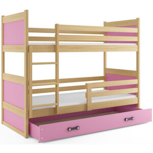 Dětská patrová postel RICO 200x90 cm Ružové Borovice