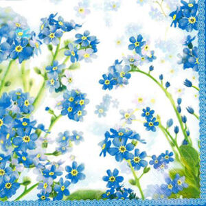 Ubrousky na dekupáž - Modrá zahrada - 1ks