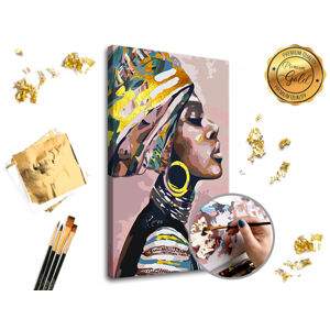 Malování podle čísel PREMIUM GOLD – Žena s turbanem (Sada na malování)