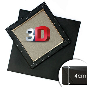 3D Černé malířské plátno na rámu PROFI / různé rozměry