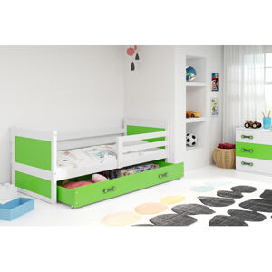 Dětská patrová postel ERYK 160x80 cm Zelená Bílá
