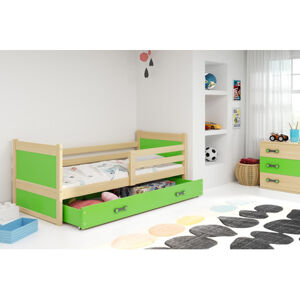 Dětská patrová postel RICO 160x80 cm Zelená Borovice