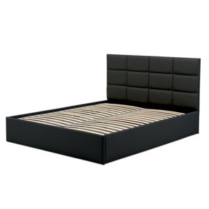 Čalouněná postel TORES II s pěnovou matrací rozměr 180x200 cm - Eko-kůže Černá eko-kůže