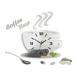 Moderní nástěnné hodiny COFFE TIME 3D MIRROR