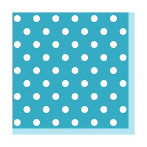 Ubrousky na dekupáž - Modrá s puntíky - 1 ks (ubrousky na dekupáž )